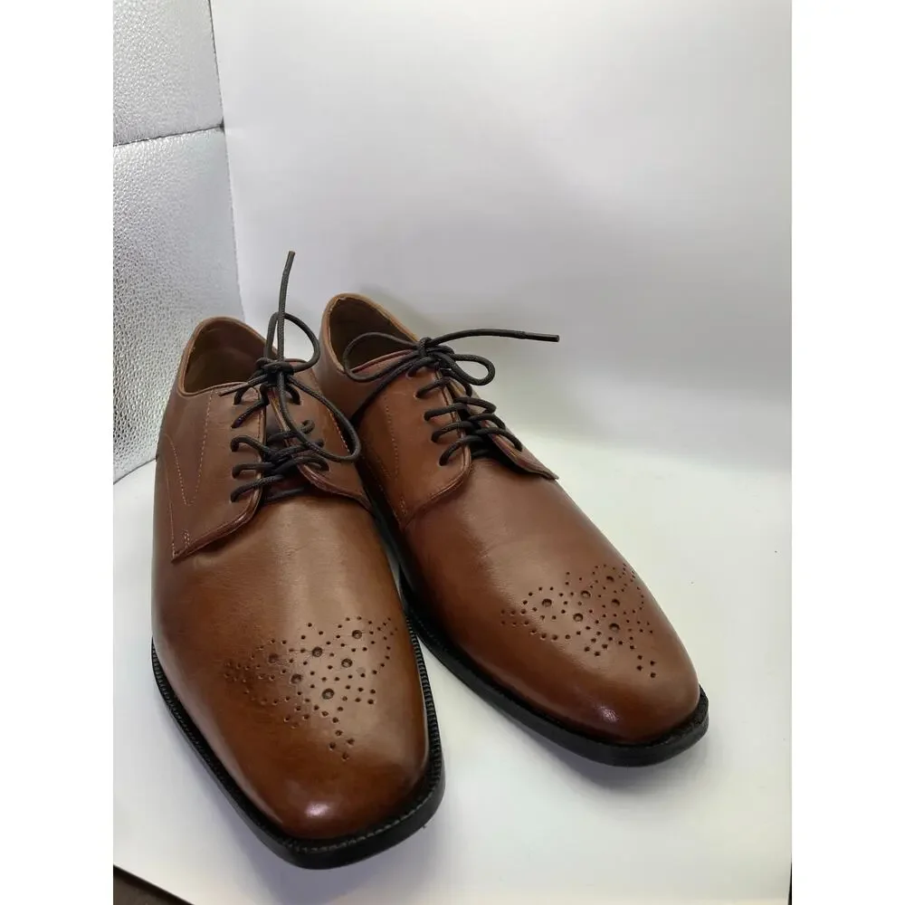 New Rockport Men's Plain Toe Oxford's with Perf‎ Tan 10.5 Leather Luxury Classic